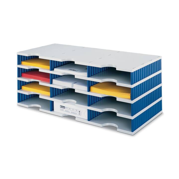 STYRO Büroschubladenbox (C4, 33.1 cm  x 29.3 cm, Grau, Blau)