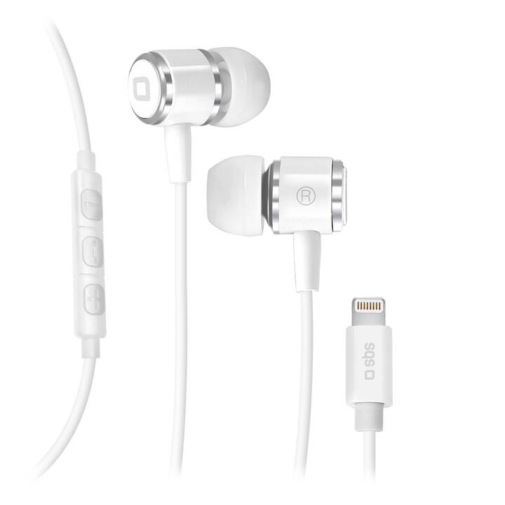 SBS In-Ear-Headset mit Lightning-Kabel (In-Ear, Weiss)