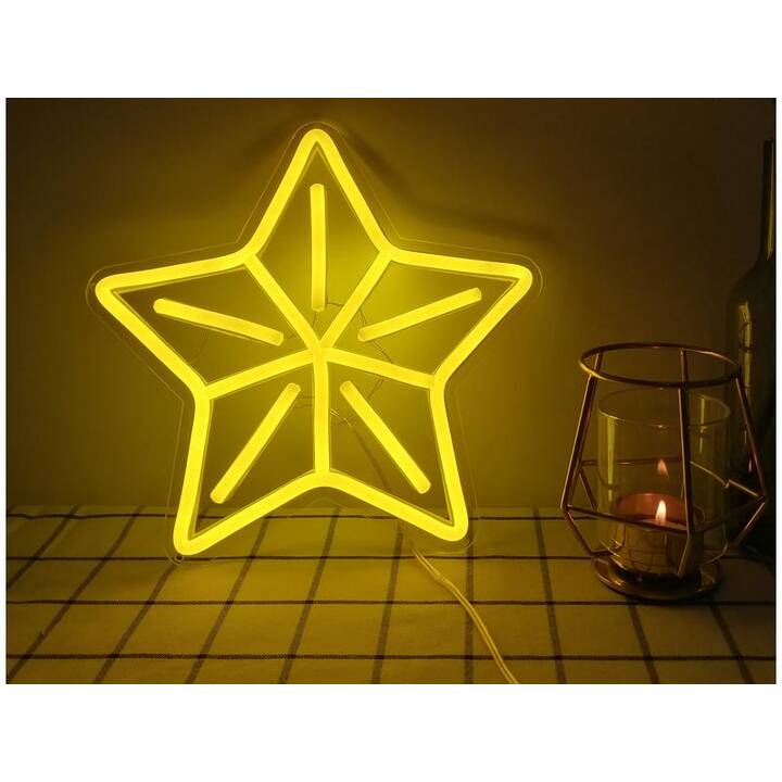 VEGAS LIGHTS Figurine lumineuse de Noël Neon Sign (Étoile)