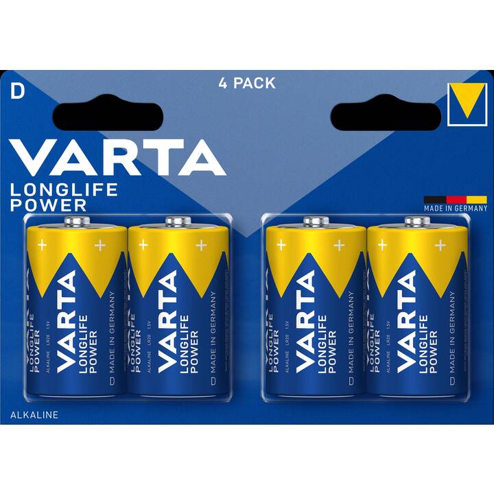VARTA Longlife Power Batterie (D / Mono / LR20, 4 Stück)