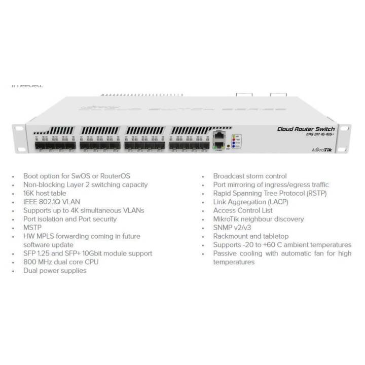 MIKRO TIK 19" Cloud Router CRS317-1G-16G+RM