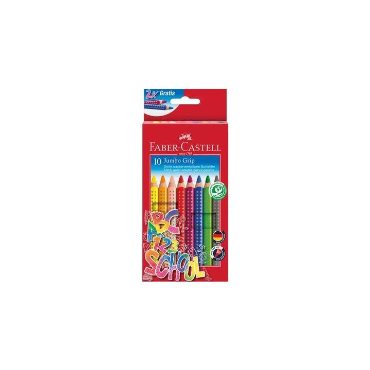 FABER-CASTELL Crayons de couleur Jumbo Grip (Multicolore, 10 pièce)