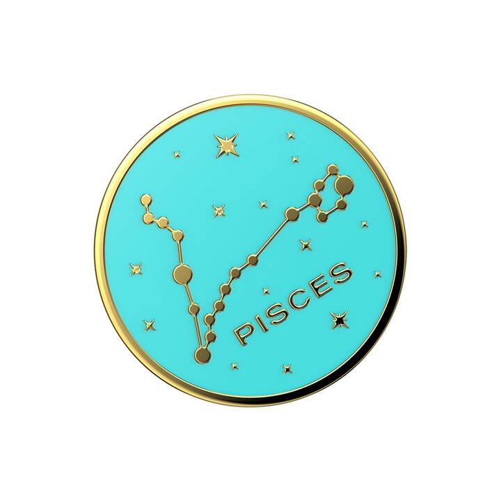 POPSOCKETS Premium Pisces Support de doigt (Doré, Turquoise)