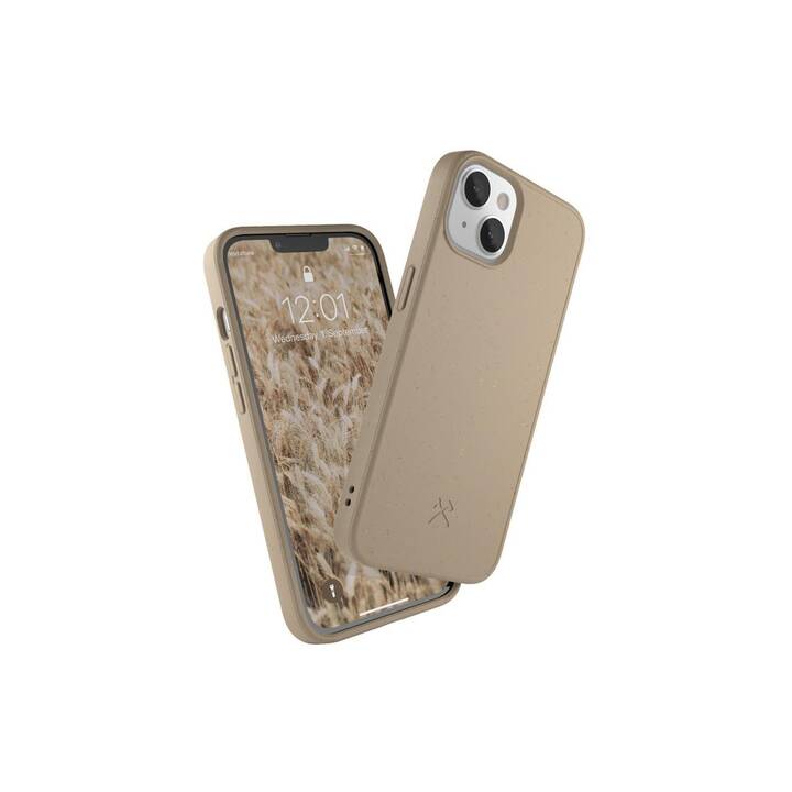 WOODCESSORIES Backcover (iPhone 14 Plus, iPhone 14, Einfarbig, Braun, Taupe, Graubraun)