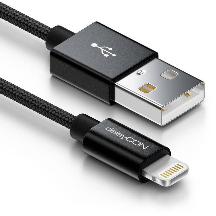 DELEYCON Kabel (USB A, Lightning, 0.15 m)