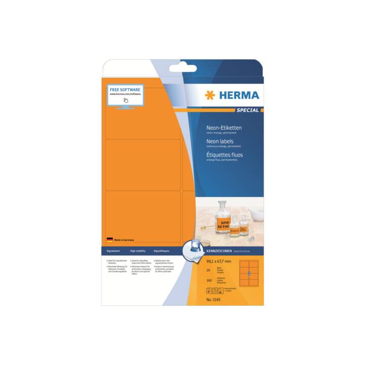 HERMA Foglie etichette per stampante (67.7 x 99.1 mm)