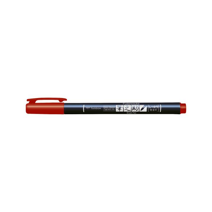 TOMBOW Fudenosuke Hard Penna a fibra (Rosso, 1 pezzo)