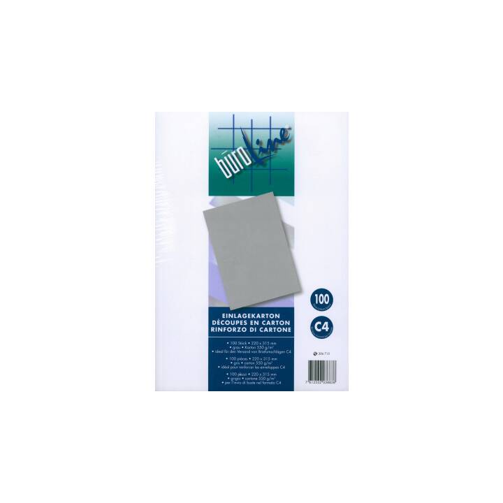 BÜROLINE Cartoncino di rinforzo (C4, 550g/m²) (100 pezzo)
