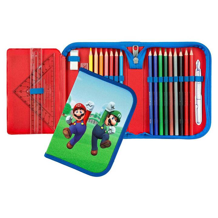 SCOOLI Etui Super Mario (Grün, Rot, Blau, Mehrfarbig)