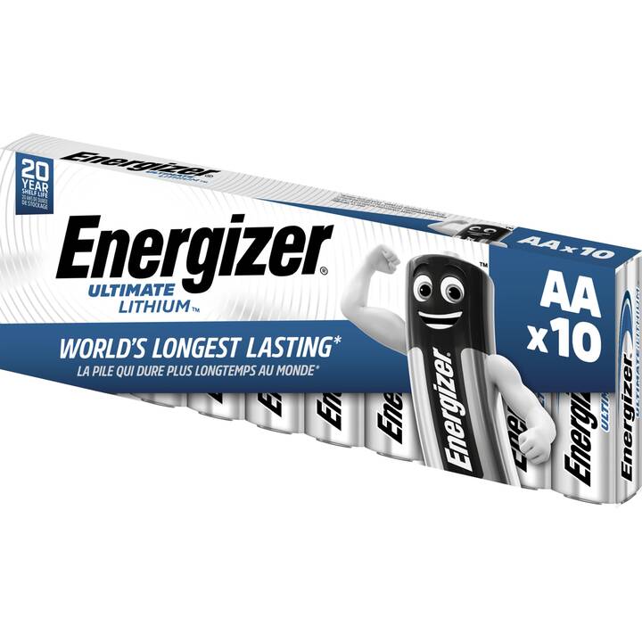 ENERGIZER Ultimate Lithium Batterie (AA / Mignon / LR6, Universell, 10 Stück)