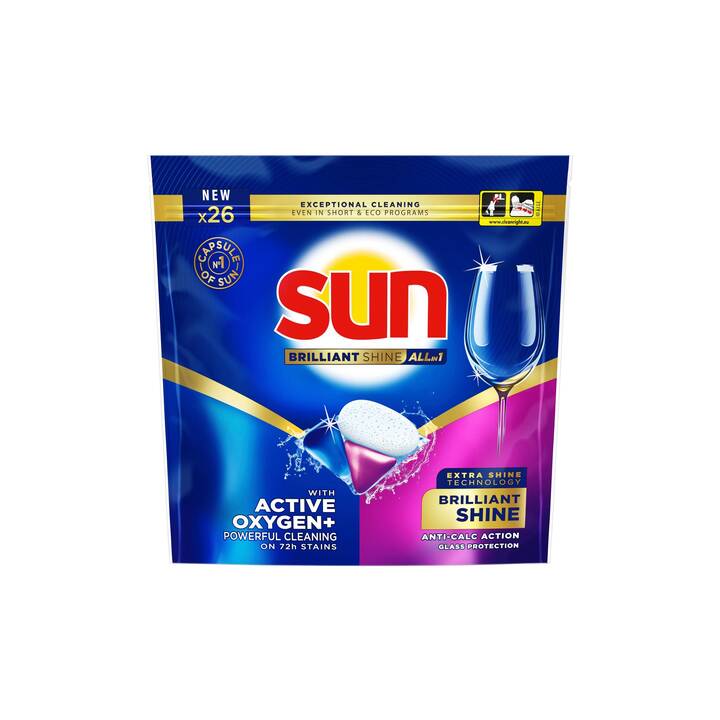 SUN Détergents pour lave-vaisselle Brilliant Shine (26 Tabs)