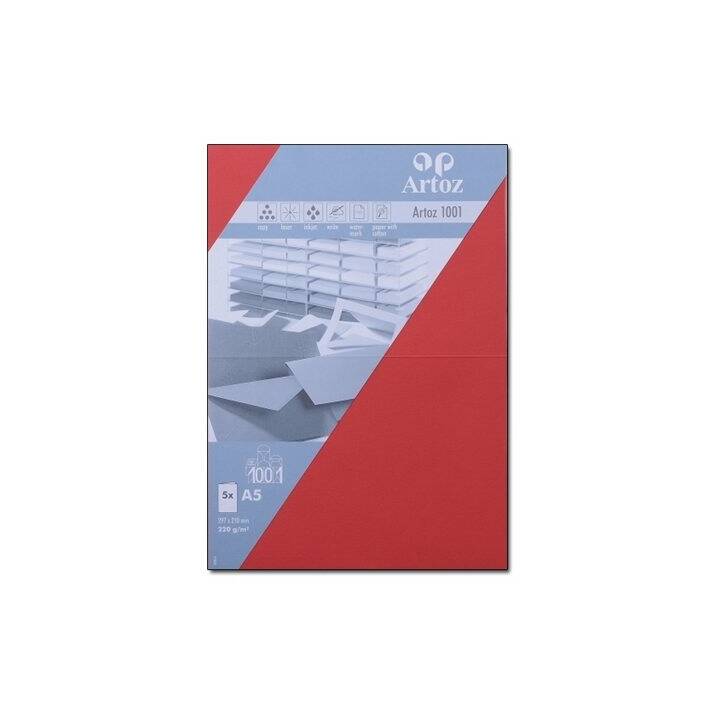 ARTOZ Cartes en blanc (Universel, A5, Rouge)