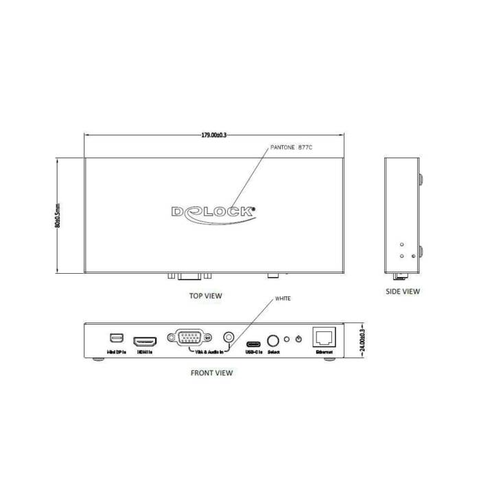 DELOCK Convertitore video (Mini DisplayPort, HDMI, VGA, USB Tipo-C, RJ-45)