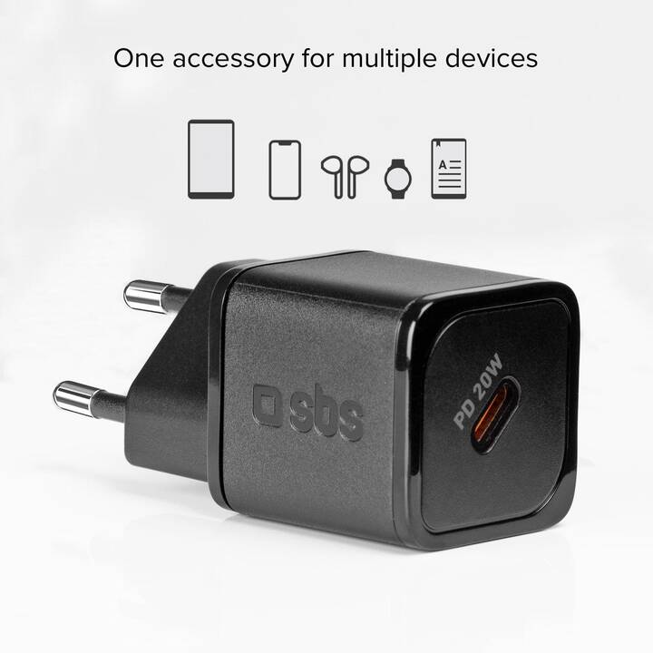 SBS 20-W-GaN-Power Delivery Hub chargeur (USB C)