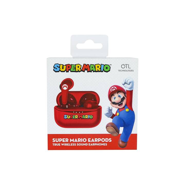 OTL TECHNOLOGIES Nintendo Super Mario Cuffie per bambini (In-Ear, Bluetooth 5.0, Rosso)