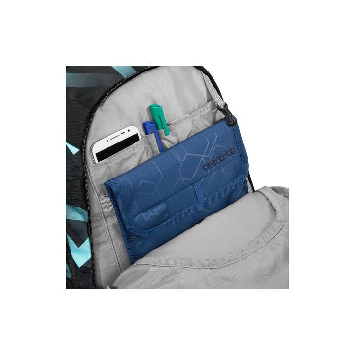 COOCAZOO Sac à dos Maté Laser Lights (30 l, Noir, Bleu, Turquoise)