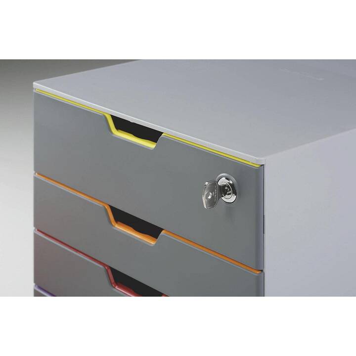 DURABLE Boite à tiroirs de bureau Varicolor (A4, 280.0 mm  x 292.0 mm  x 356.0 mm, Gris)