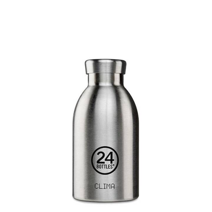 24BOTTLES Thermo Trinkflasche Clima Steel (0.33 l, Silber)