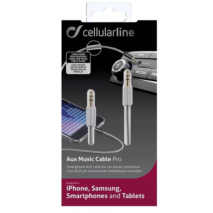CELLULAR LINE Verbindungskabel Aux Music Cable Pro (3.5 mm Klinke)