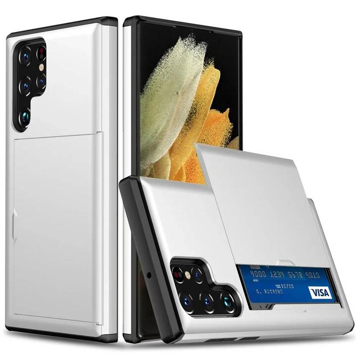EG Couverture arrière avec porte-carte (Galaxy S24 Ultra, Blanc)