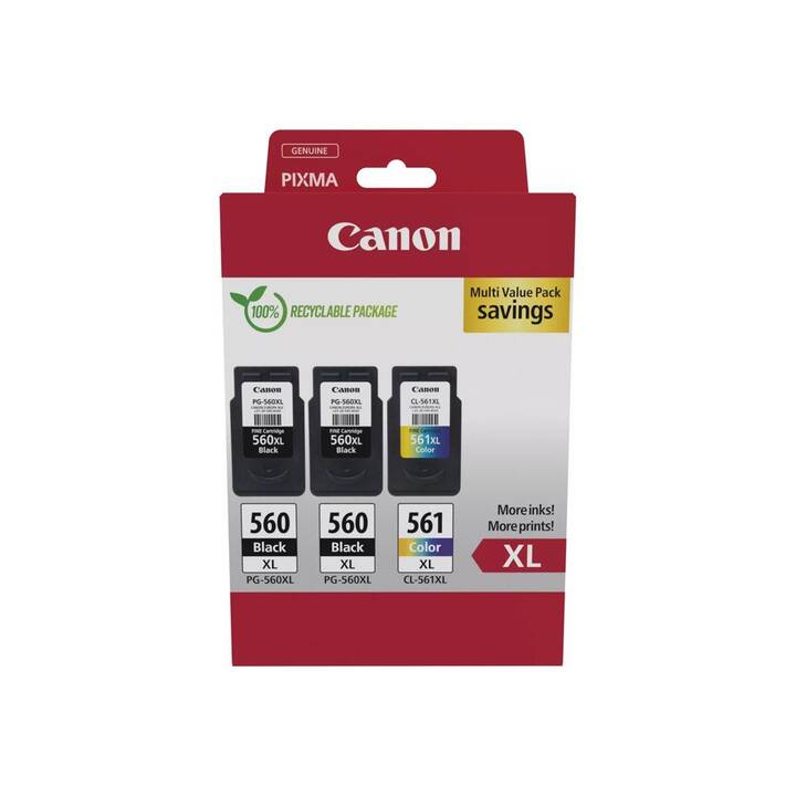 CANON PG-560XLx2/CL-561XL (Gelb, Schwarz, Magenta, Cyan, Multipack)