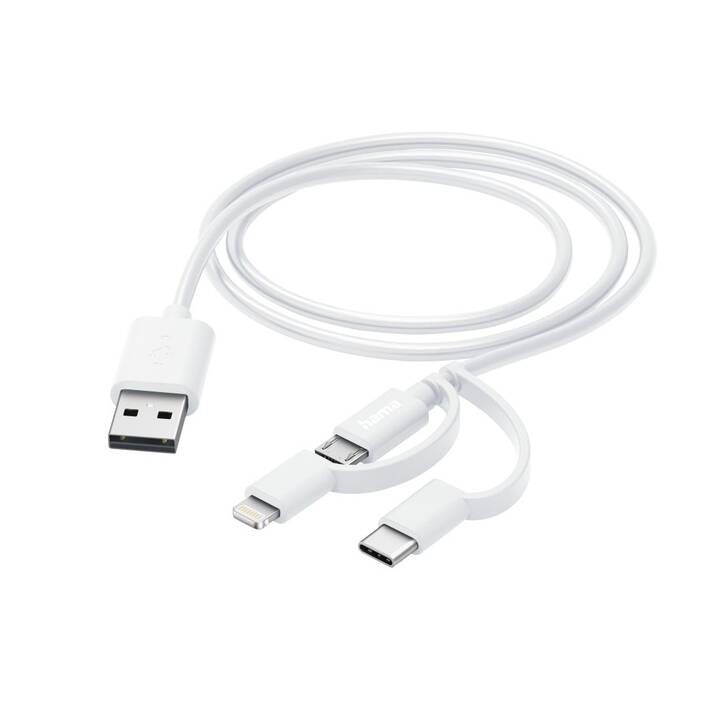 HAMA 00201535 Câble USB (USB de type A, USB 2.0, Micro USB Typ B, USB de type C, 1 m)