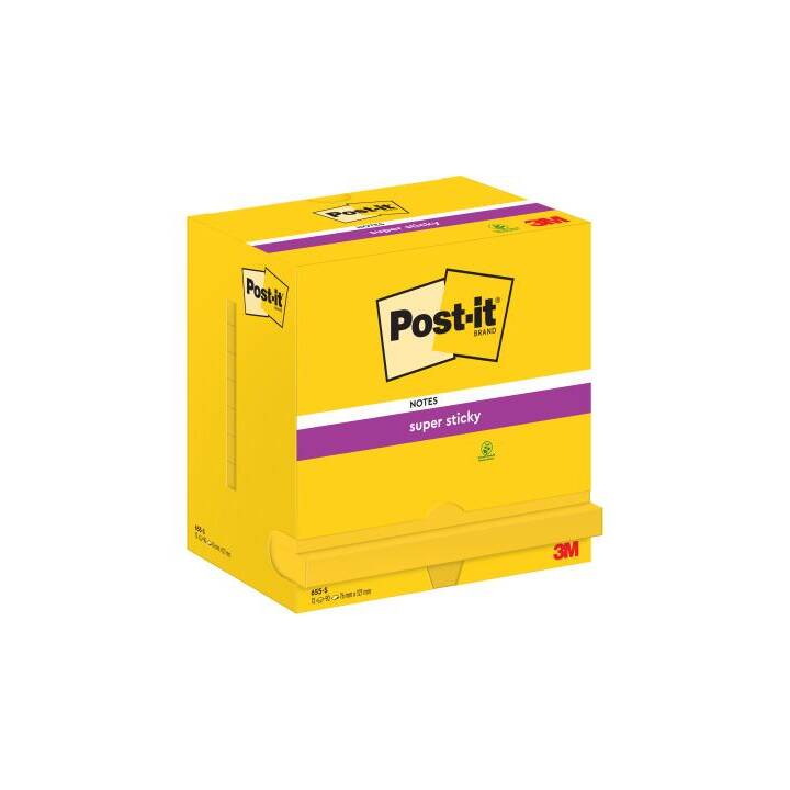 POST-IT Notes autocollantes Super Sticky (12 x 90 feuille, Jaune)