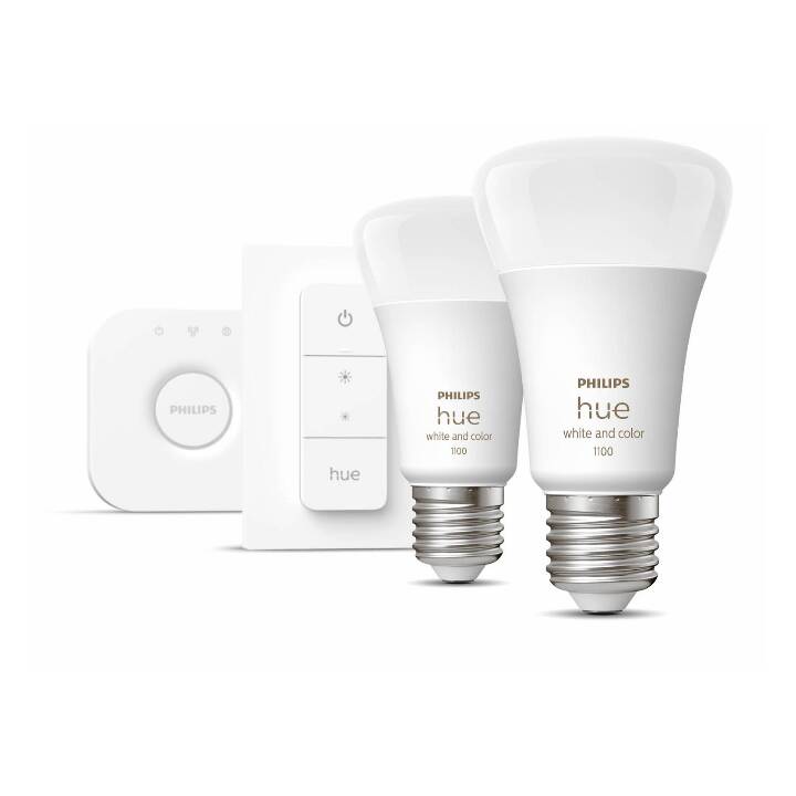 PHILIPS HUE Ampoule LED Starterset White & Color Ambiance (E27, Bluetooth, 9 W)
