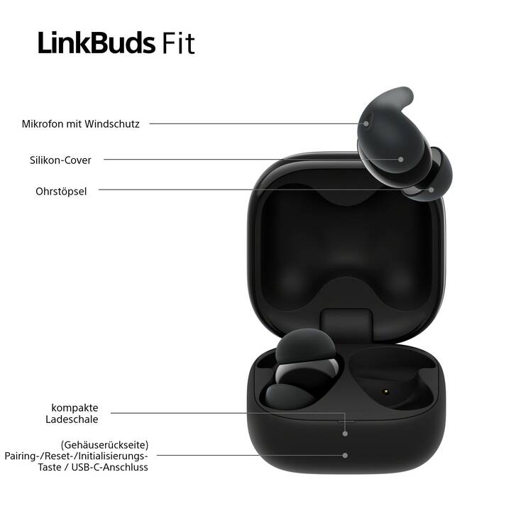 SONY LinkBuds Fit WF-LS910 (ANC, Schwarz) - Interdiscount