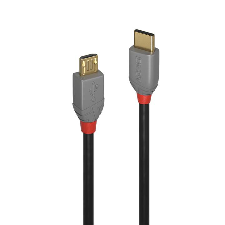 LINDY Câble USB (USB 2.0 Micro Type-B, USB 2.0 Type-C, 0.5 m)