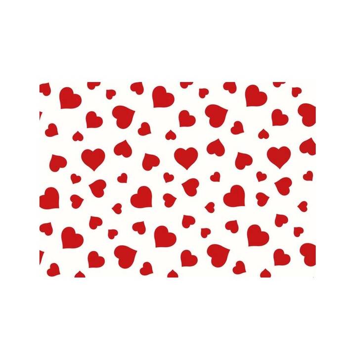 BRAUN + COMPANY Papier cadeau Lovely (Rouge, Blanc, Coeur)