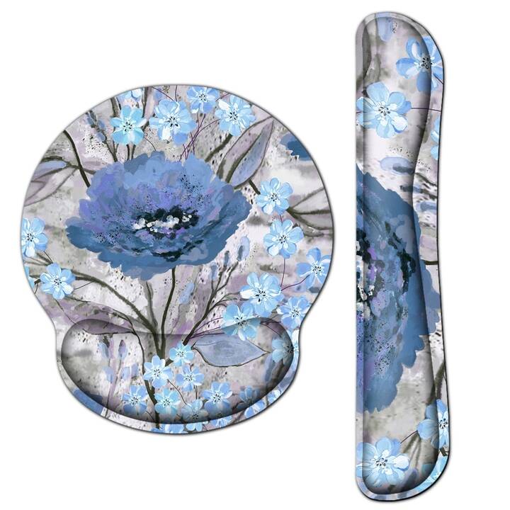 EG tappetino per mouse e poggiapolsi - blu - fiori
