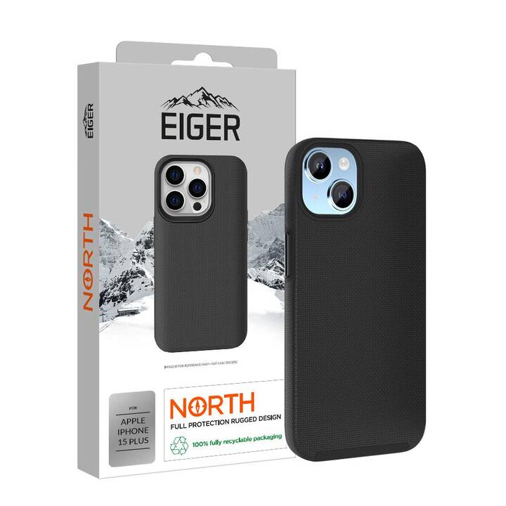 EIGER Backcover North Rugged (iPhone 15 Plus, Schwarz)