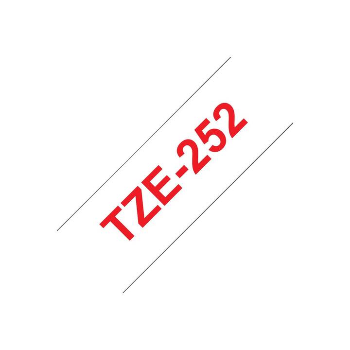 BROTHER TZe-252 Nastro delle scritture (Rosso / Bianco, 24 mm)