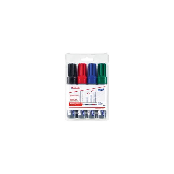 EDDING Whiteboard Marker 365 (Blau, Schwarz, Rot, Grün, 4 Stück)