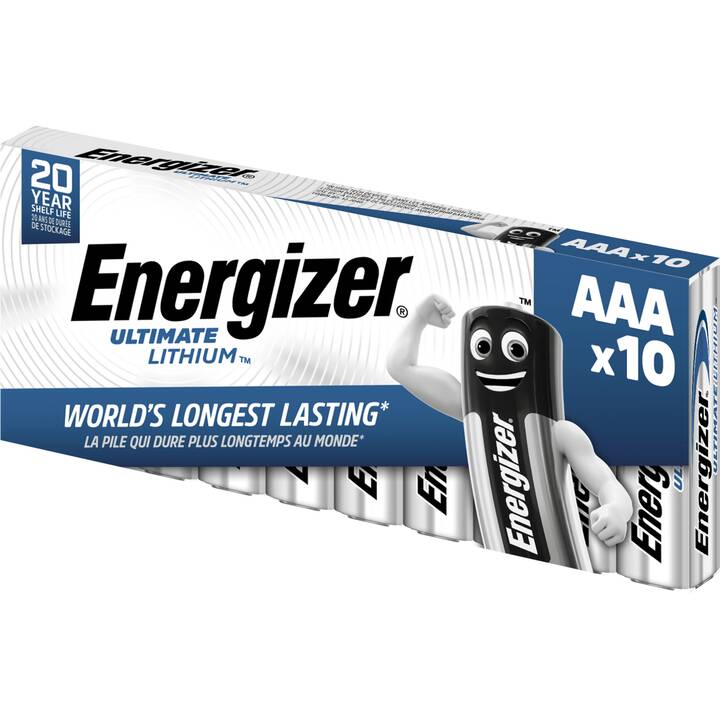 ENERGIZER Ultimate AAA Batterie (AAA / Micro / LR03, Universell, 10 Stück)