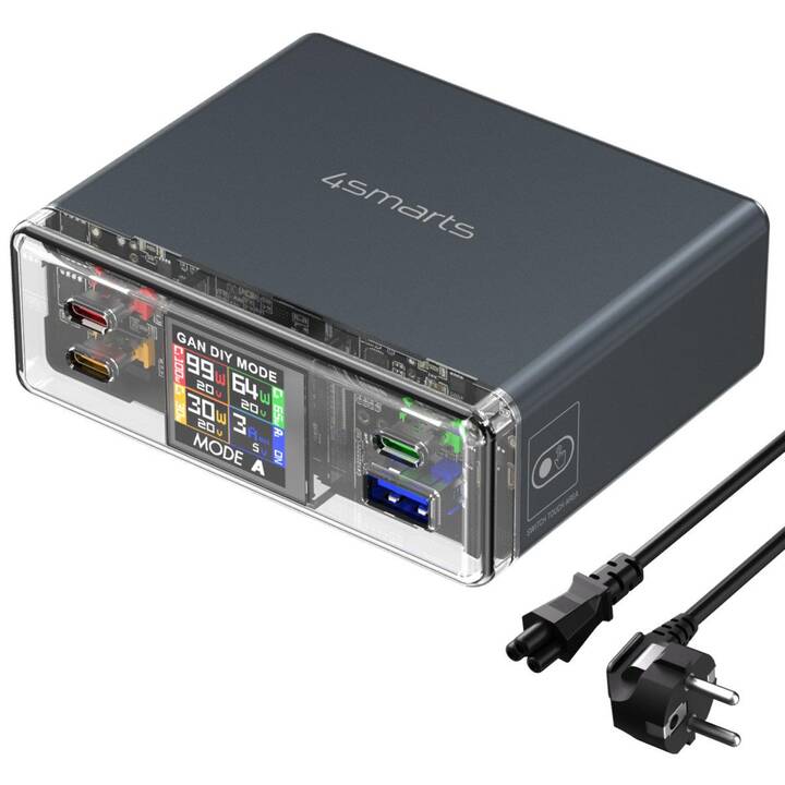 4SMARTS Lucid GaN DIY MODE Station de recharge (USB C, USB A)