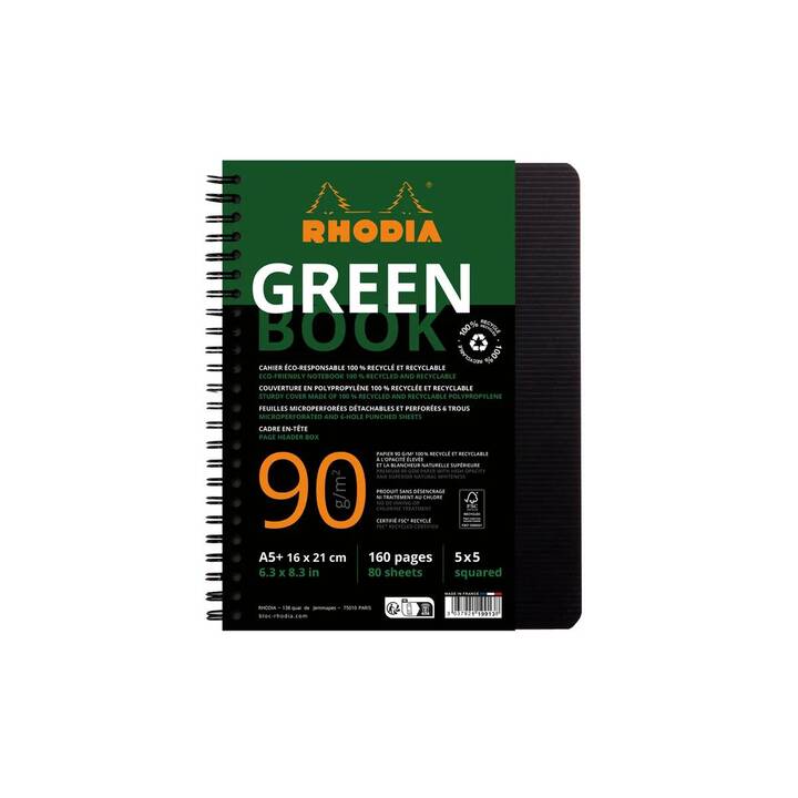 RHODIA Notizbuch Greenbook (A5, Kariert)