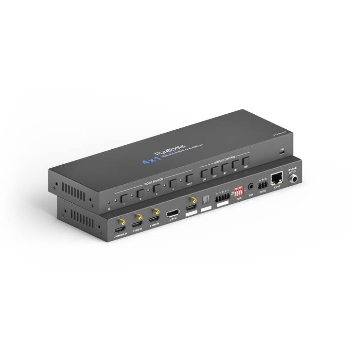 PURELINK PT-PSW-41E Convertitore video (RS-232, Jack 3.5 mm, Infrarosso, RJ-45, 3 x HDMI Typ A)