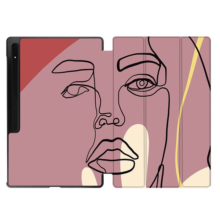 EG coque pour Samsung Galaxy Tab S8 Ultra 14.6" (2022) - Rose - dessin au trait