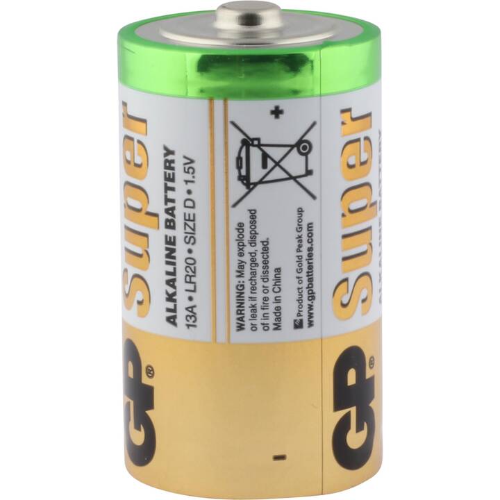 GP Super Alkaline D Batterie (D / Mono / LR20, 4 Stück)