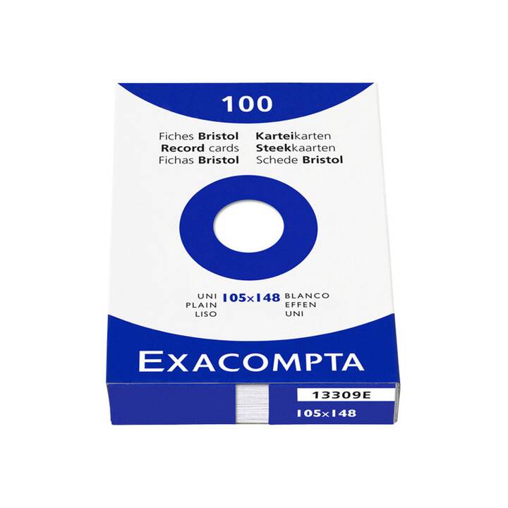 EXACOMPTA Scheda per schedario (A6, Bianco, In bianco, 100 pezzo)