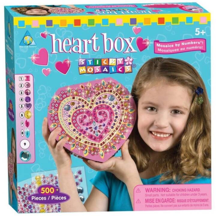 STICKY MOSAICS Heart Box Boîtes de rangement (Décorer, Coller)