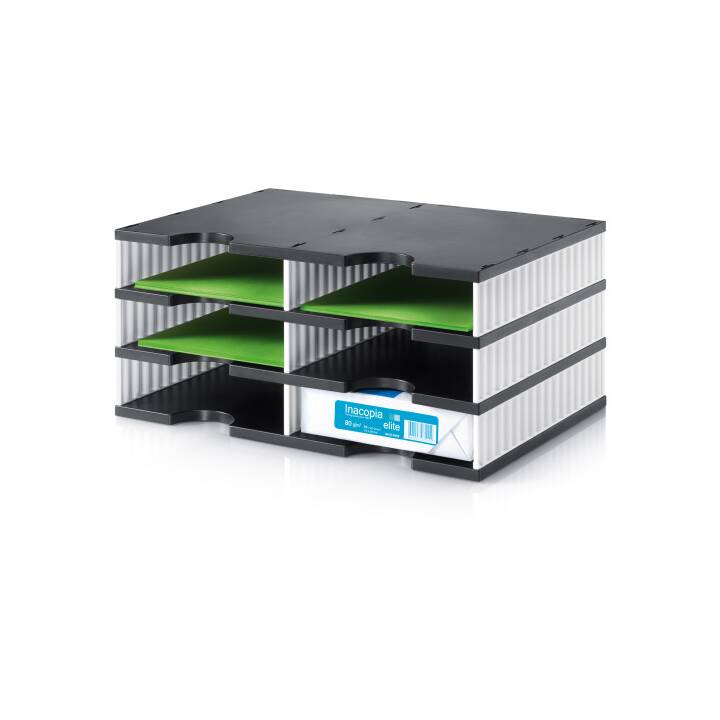 STYRODOC Büroschubladenbox Duo (C4, 48.5 cm  x 33.1 cm  x 29.3 cm, Mehrfarbig)