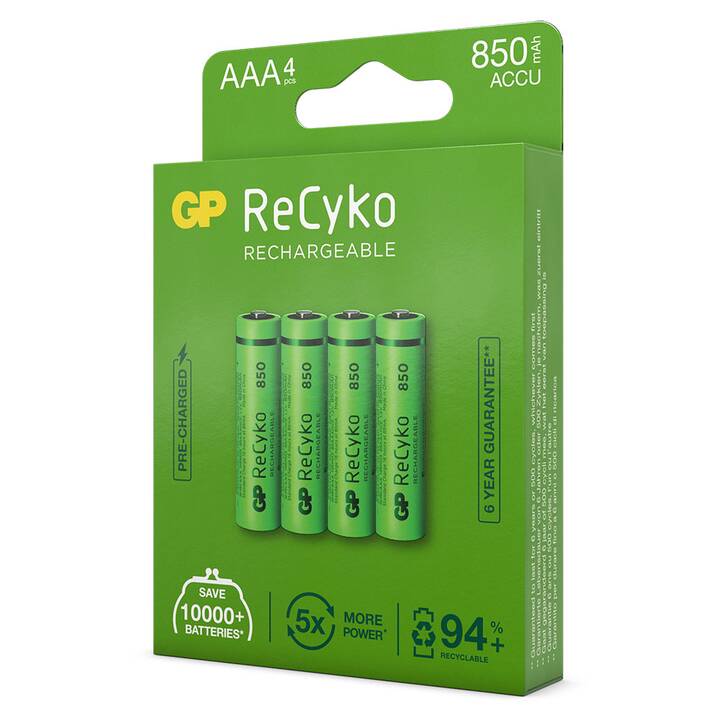 GP ReCyko Batterie (AAA / Micro / LR03, 4 pièce)