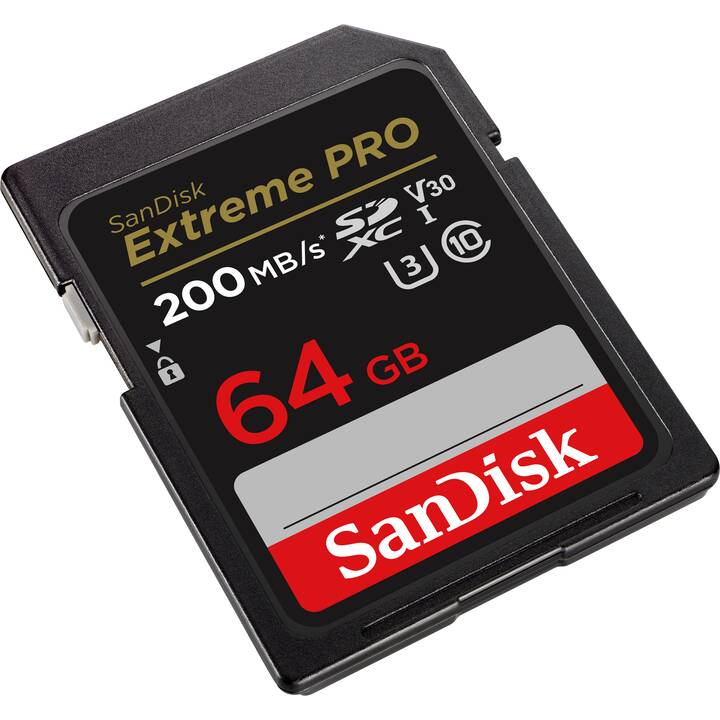 SANDISK SDXC Extreme PRO 64 GB (Class 10, Video Class 30, 200 MB/s)