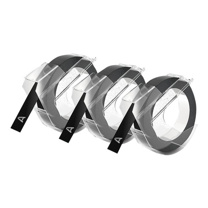 DYMO 3D Bande de gaufrage (Blanc / Noir, 9 mm)