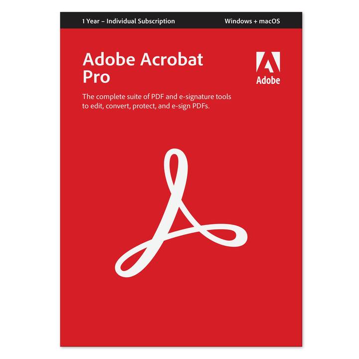 ADOBE Acrobat Pro (Abbonamento, 1x, 12 Mesi, Inglese)