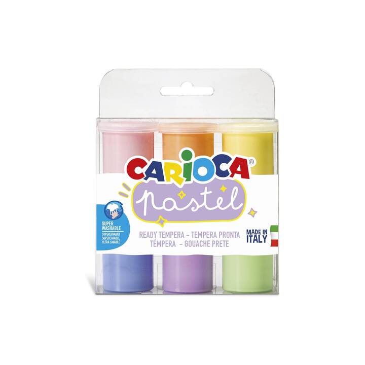 CARIOCA Peinture pour affiches Pastell Set (6 x 25 ml, Multicolore)