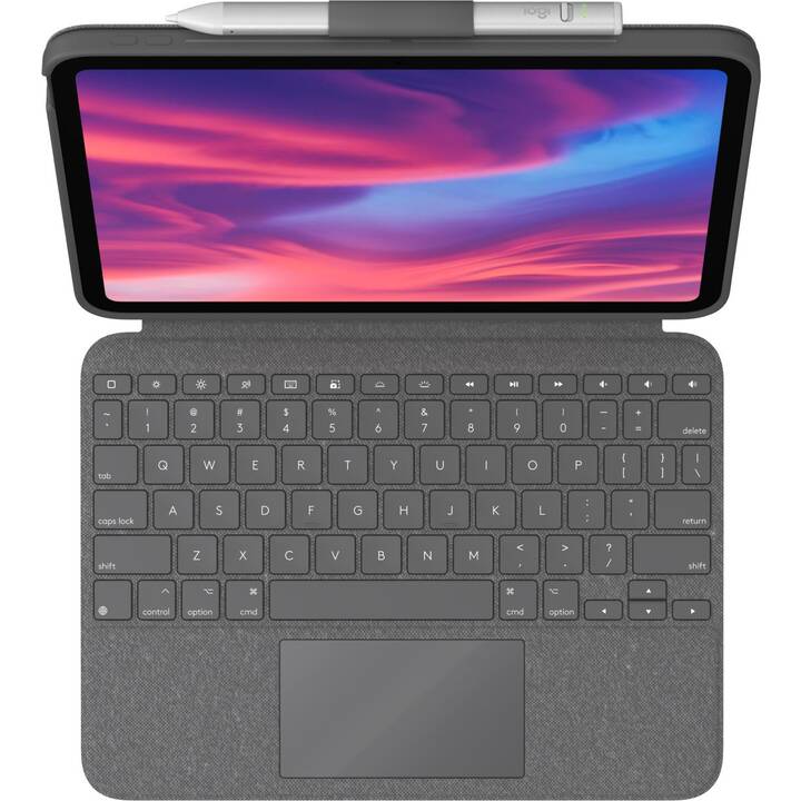 LOGITECH Combo Touch Type Cover / Tablet Tastatur (10.2", iPad Gen. 10 2022, Grau)